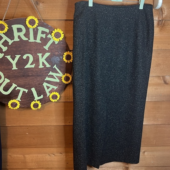 Talbots Vintage Tweed Silk Pebbled Wool Maxi Skirt Academia Business Pencil 14 - Picture 3 of 9